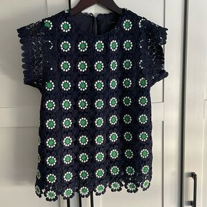 J. Crew blue and green top